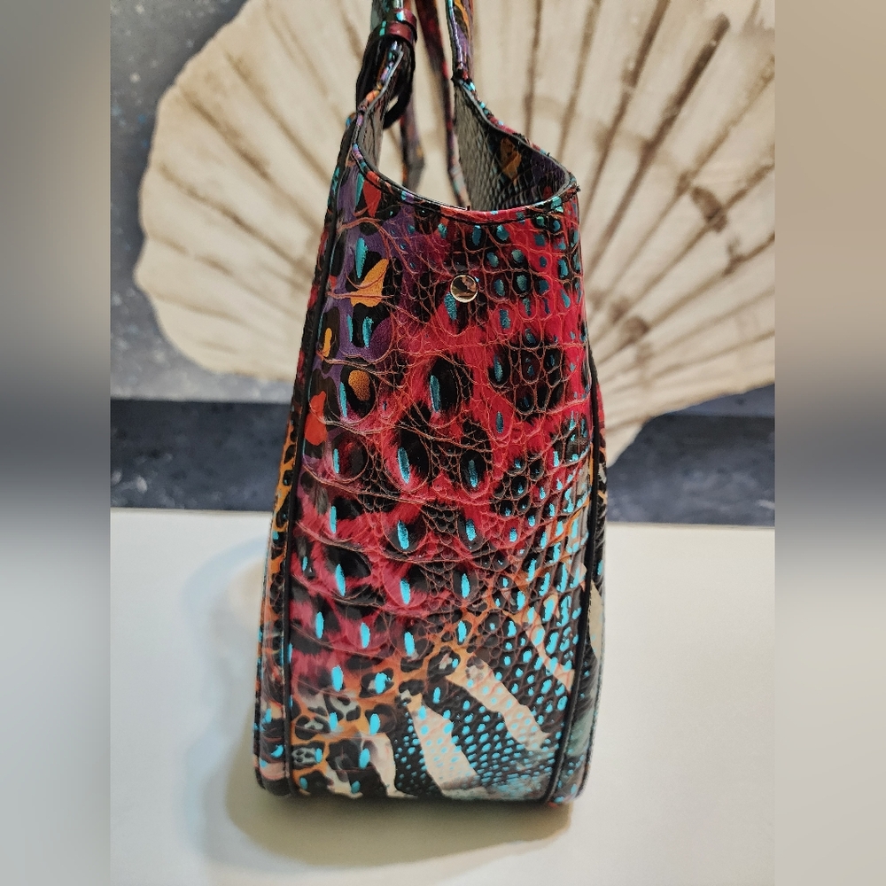 Brahmin Small Carla In Stampede Colorful Melbourne Leather - Picture 8 of 14